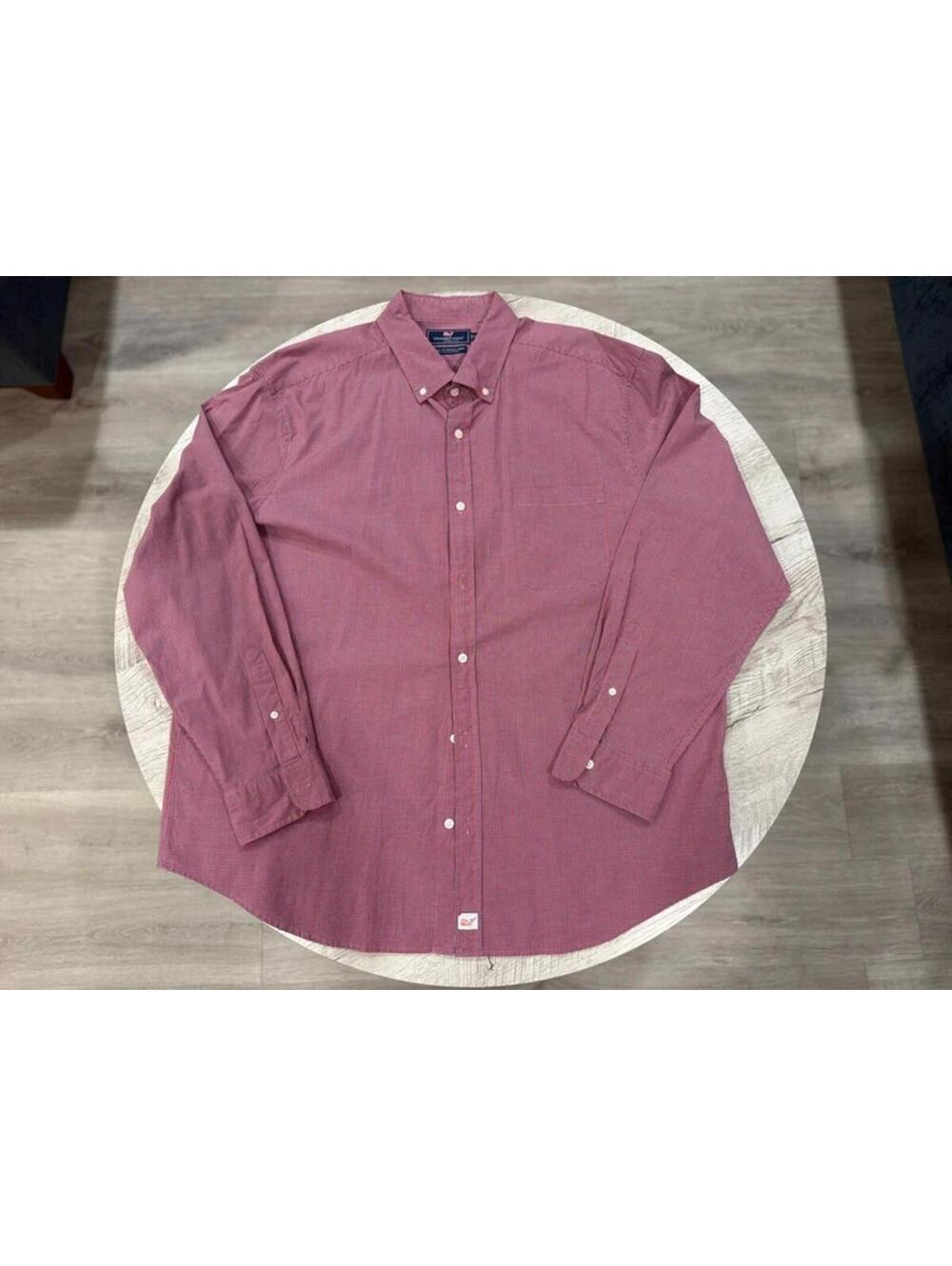 Vineyard Vines Red Blue Check Button Down Shirt XXL Preppy Coastal